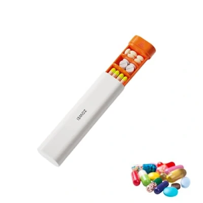 Image of Orange Pill Box 7 Day Weekly Organiser Portable Tablet for Supplements Pills Vitamins, Medicines, Pills,