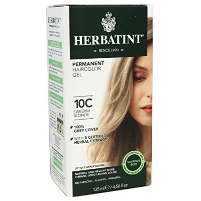 Image of Herbatint Permanent Herbal Haircolour Gel (10c Swedish Blonde) 1 Or 2 Applications