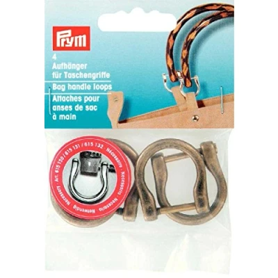 Image of Prym Bag Handle Loops, Metal, Bronze, 18 mm, altmessing, 4 Stück