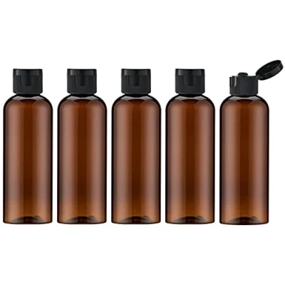Image of Toureal 100ml Travel Bottle for Toiletries (5 Pcs), Plastic Bottles with Lids, Empty Liquid Container (Brown)