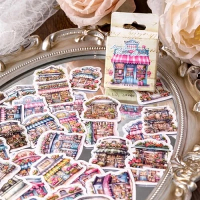 Image of Ta Merry Kawaii Scrapbook Accessories Scrapbooking Supplies,45Pcs Laptop Cute Stickers Aesthetic for Adults,Journaling Supplies Scrapbooking,Card Making,Journal(Flower House