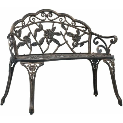 Image of vidaXL Bistro Bench 100cm Bronze Cast Aluminium
