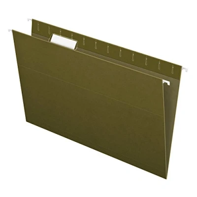 Image of Pendaflex Recycled Suspension Files Legal Size Standard Green 1/5 Cut 25/BX (81622)
