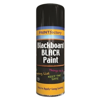 Image of AlezyB Blackboard Spray Paint 400ml Non Reflecting Matt Finish Creates, Aerosol Black for Renew and Smooth Look, Chalkboard designed Quick &amp; Fast Drying Formulation