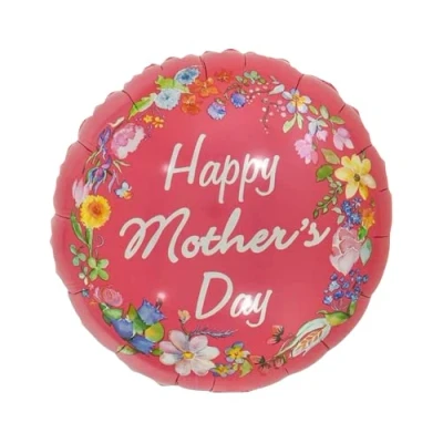 Image of Red Round Mothers Day Foil Balloon, 45cm (2 pack)