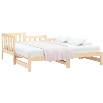 Image of vidaXL Pull out Day Bed without Mattress 2x(90x190) cm Solid Wood Pine