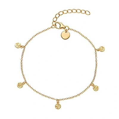Image of NOELANI bracelet 925 sterling silver woman bracelet, 16+3 cm, gold, coin, comes in jewelry gift box