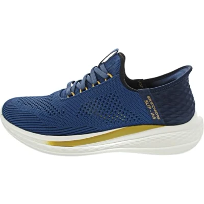 Image of Skechers Men&#039;s Slade Quinto Hands Free Slip in Moccasin, Blue, 7 UK