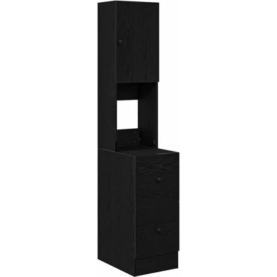 Image of Kitchen Cabinet with Drawer Shelf Storage Door Black oak Engineered wood Vidaxl