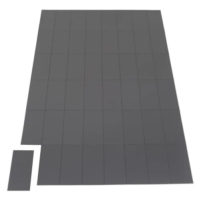 Image of MagFlex® Self Adhesive Flexible Magnetic Rectangles for Creating Pictures, Artwork, Signs or Displays 50mm x 24mm 48 per A4 Sheet Pack of 10