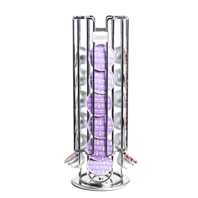 Image of Bialetti Holder Tower in steel with swivel base Holds up to 28 Capsules