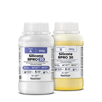 Image of Liquid Silicone Rubber for Molds 1:1 R PRO 30, Non toxic, Easy to Use, resistant breakage, 30 shore, Compatible with epoxy resins, plaster, wax and other materials (500 gr)
