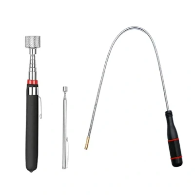 Image of 3 Pack Telescoping Magnet Pick Up Tool Set Retrieving Pickup Tools，Extendable Magnetic Tools，Bendable Spring Stick