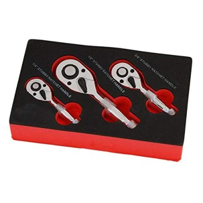Image of 3pc Stubby Ratchet Set 1/4&quot;, 3/8&quot; &amp; 1/2&quot;