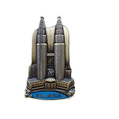 Image of 3D Petronas Twin Towers Kuala Lumpur Malaysia Metal Fridge Magnet,Home &amp; Kitchen Decoration Magnetic Sticker Refrigerator Magnet Travel Souvenir Gift