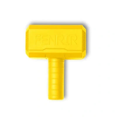 Image of Fenrir Hammer Dog Chew Toy Strong Rubber Stuffable Enrichment for Chewers (Yellow, Small)
