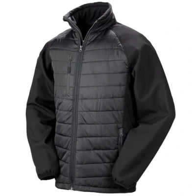 Image of Result Black Compass Softshell Jacket, Black/Black, Medium. R237X
