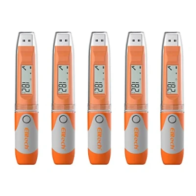 Image of Elitech RC 51H USB Temperature Humidity Data Logger Recorder Tester, 32000 Recordings, PDF Report, Multiple Alarms,Calibration Certified(5Packs)