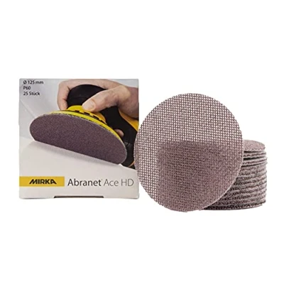 Image of Mirka Abranet Ace HD net sanding discs Ø 125 mm Hook and loop / grit P60 25 Piece AH23202560 For eccentrics sanders hard surfaces, wood, filler, varnish, metal