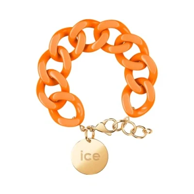 Image of ICE Jewellery chain bracelet Flashy orange gold Chunky for women in colour with a medal (020926)