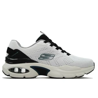Image of Skechers Men&#039;s Skech AIR Ventura Trainers, White Mesh/Synthetic/Black Trim, 5.5 UK
