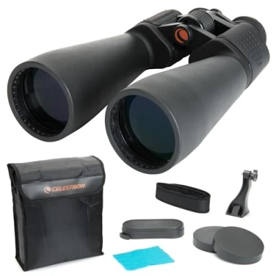 Image of Celestron 71008 SkyMaster 25x70mm Porro Prism Binoculars with Multi Coated Lens, BaK 4 Glass and Carry Case, Black