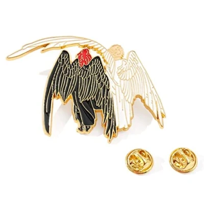 Image of Cartoon Anime Good Omens Ineffable Husband Angel &amp; Demon Hard Enamel Pin Aziraphale and Crowley Lapel Badge Fashion Jewelry