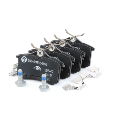 Image of 425396, 425417 brake pad set ATE 13.0460 2740.2 not prepared for wear indicator, excl. warning contact with caliper screws accessories