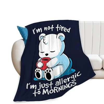 Image of TradesForU Cute Polar Bear Blanket Fleece Throw Stuff Gifts for Women Girls Super Soft Cozy Animal Plush Bedding Decor Baby Kids Adults Bed 40&quot;x50&quot;