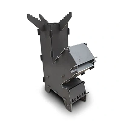 Image of Rocket Stove Emergency Camping Detachable BBQ Dutch Oven Grill Plate Wood