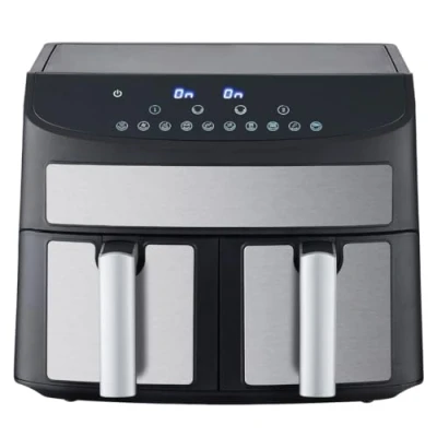 Image of Domestic King 7L Dual Basket Air Fryer With Recipe Book, 3.5L Each, LED Touch Display, 2400W Power, 10 Presets, Smart Features, Sync Cooking, Non Stick, Controls. (7l Fryer)