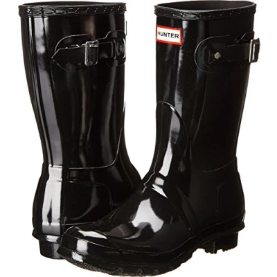 Image of Hunter Original Short Gloss, Women&#039;s Wellington Boots, Black (Black), 3 UK (36 EU)