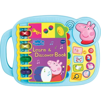 Image of VTech Peppa Pig: Learn &amp; Discover Book, Official Character Educational Learning Toy, Music, Phrases Voice of Pig, Letters Words, Gift for Kids Age 2, 3, 4, 5 Years, English Version