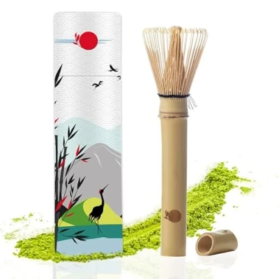 Image of ORIGEENS Matcha Whisk Bamboo with A Long Handle Small Traditional Chasen for Latte/Tea Ceremony Travel