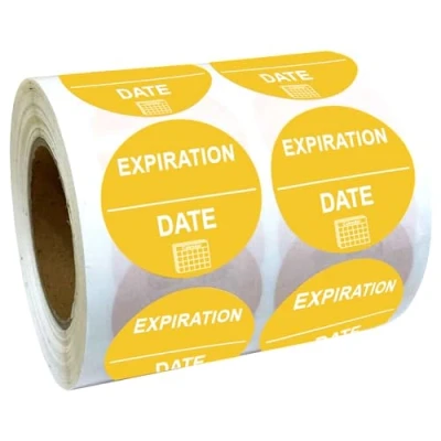 Image of Expiration Dates Stickers 1 Inch Healthcare Paper Label 500 Pcs Dot Exp Date Management Sticker for Inventory Track Labels (Round, Inch)