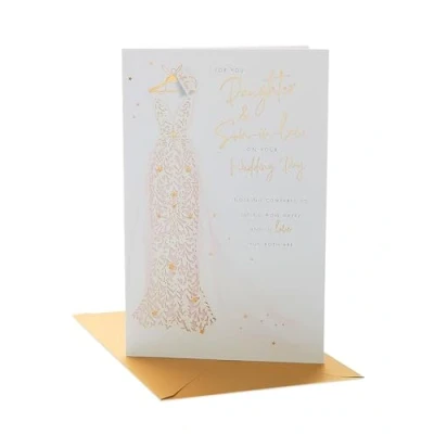 Image of UK Greetings Wedding Day Card for Daughter &amp; Son in Law Sentimental Message Inside, Multi