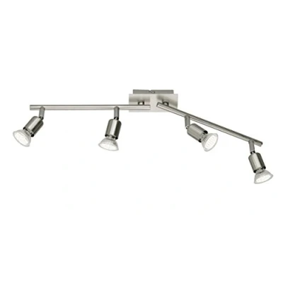 Image of Nimes Modern 4 Light Ceiling Spotlight Bar Nickel Matt 3000K UK Stock