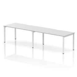 Image of Evolve Single White Frame Bench Desk 1600 (2 Pod) BE346