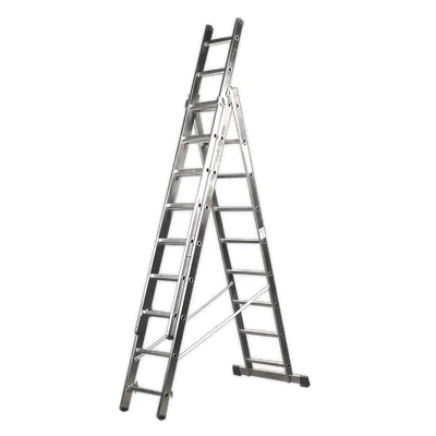 Image of Sealey, Aluminium Extension Combination Ladder, 3x9 EN 131 ACL3