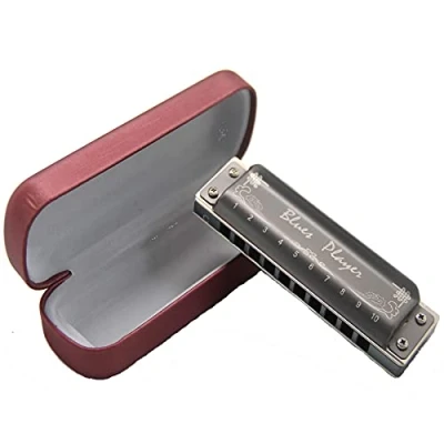 Image of East top Harmonica,10 Holes Aluminum Comb Diatonic Blues harp mouth organ, Harmonica Key of C for Adults, Professionals and Students PR020AL