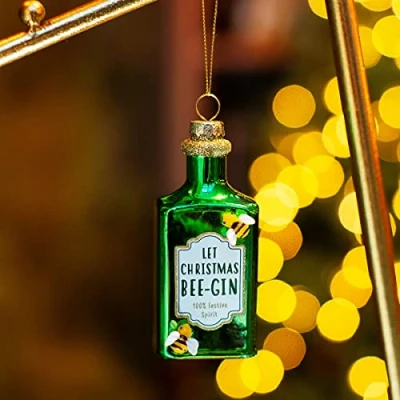 Image of Sass &amp; Belle Let Christmas Bee Gin Shaped Bauble