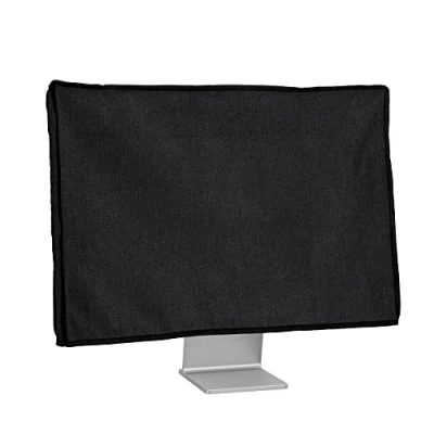Image of kwmobile Dust Cover for 20 22&quot; Monitor Linen Display Protector Protect Your Computer Screen Black