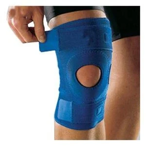 Image of XL Blue Neoprene Open Knee Patella Support Sleeve Stabilizer Splint Protector