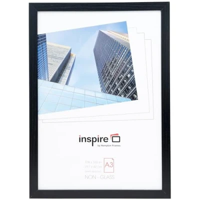 Image of Hampton Frames OXFORD A3 (29.7 x42cm) Black Picture Poster Photo Frame Acrylic (Non Glass) OXFA3NG 1PK