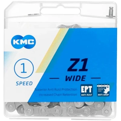 Image of KMC Z1 EPT Wide Single Speed Chain, Dark Silver, 112 Link