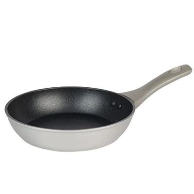 Image of Progress by WW BW11809 20cm Frying Pan, Smartstone Non Stick Coating, Uses Little to No Oil, Pearlised Effect, Stay Cool Handles, For All Hob Types, Metal Utensil &amp; Dishwasher Safe, Tempered Glass Lid