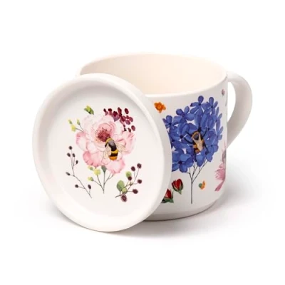Image of Puckator Nectar Meadows Porcelain Mug &amp; Coaster Lid Set Funny Home Accessories Cute Gifts for Girlfriend Large Mugs Men Women Hot Drinks Cups Presents Secret Santa Gift Cup