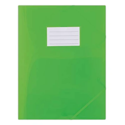 Image of Elasticated File DONAU PP A4 480 Micron 3 Flaps Transparent Green/Document Archiving/Type flap/Kind with Elastic Band, a Label/Index N.a. / Pockets Material PP/Dividers