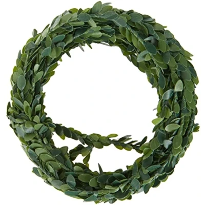 Image of RAYHER HOBBY 5107300 Artificial Boxwood Garland with Wire Core for Table Decorations and Crafts, Mini Buxus Greenery, green, 5 m