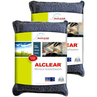 Image of ALCLEAR 950014 Ultra Microfibre Car Sponges, Set of 2, Clear Fogged Up Windows, Anthracite/Blue, Care, Windscreen Cleaner, View, Anti fog, Like Cloth